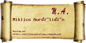 Miklics Aurélián névjegykártya