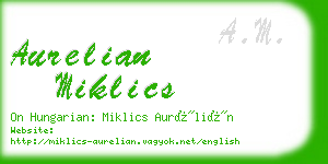 aurelian miklics business card